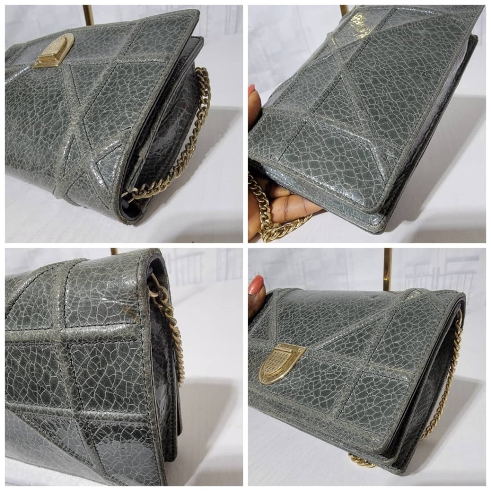 Authentic CHRISTIAN DIOR Metallic Brushed Calfskin Diorama Wallet on Cha… - Picture 14 of 16
